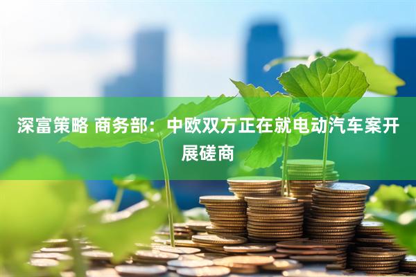 深富策略 商务部：中欧双方正在就电动汽车案开展磋商